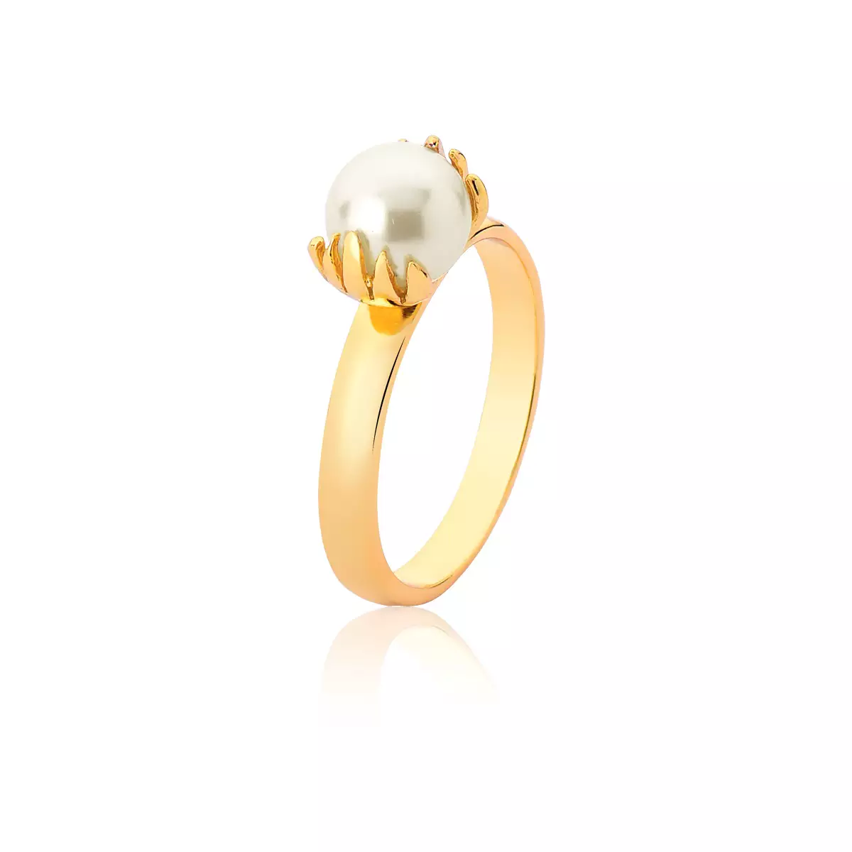Anel de Pérola Natural em Ouro 18k